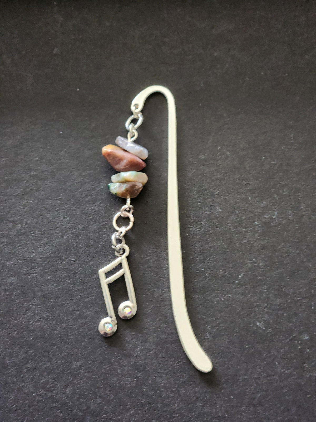 Bookmarks with Natural Stones & Music Note Charms
