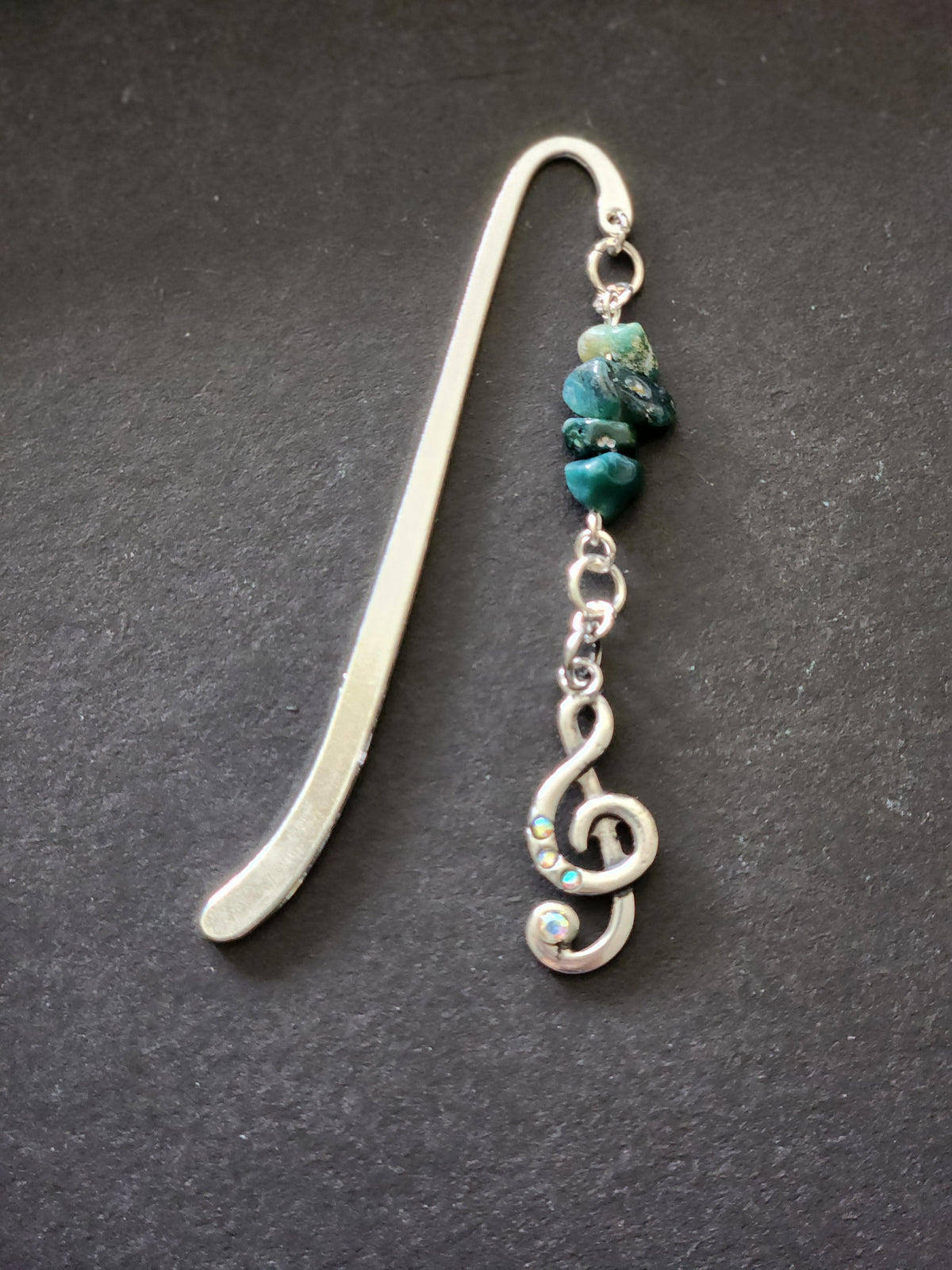 Bookmarks with Natural Stones & Music Note Charms