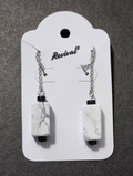 White Howlite & Black Jasper Threader Earrings